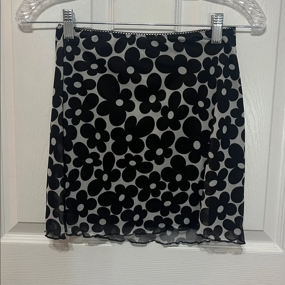 Divided Black and White Polka Dot Skirt - Picture 1 of 4